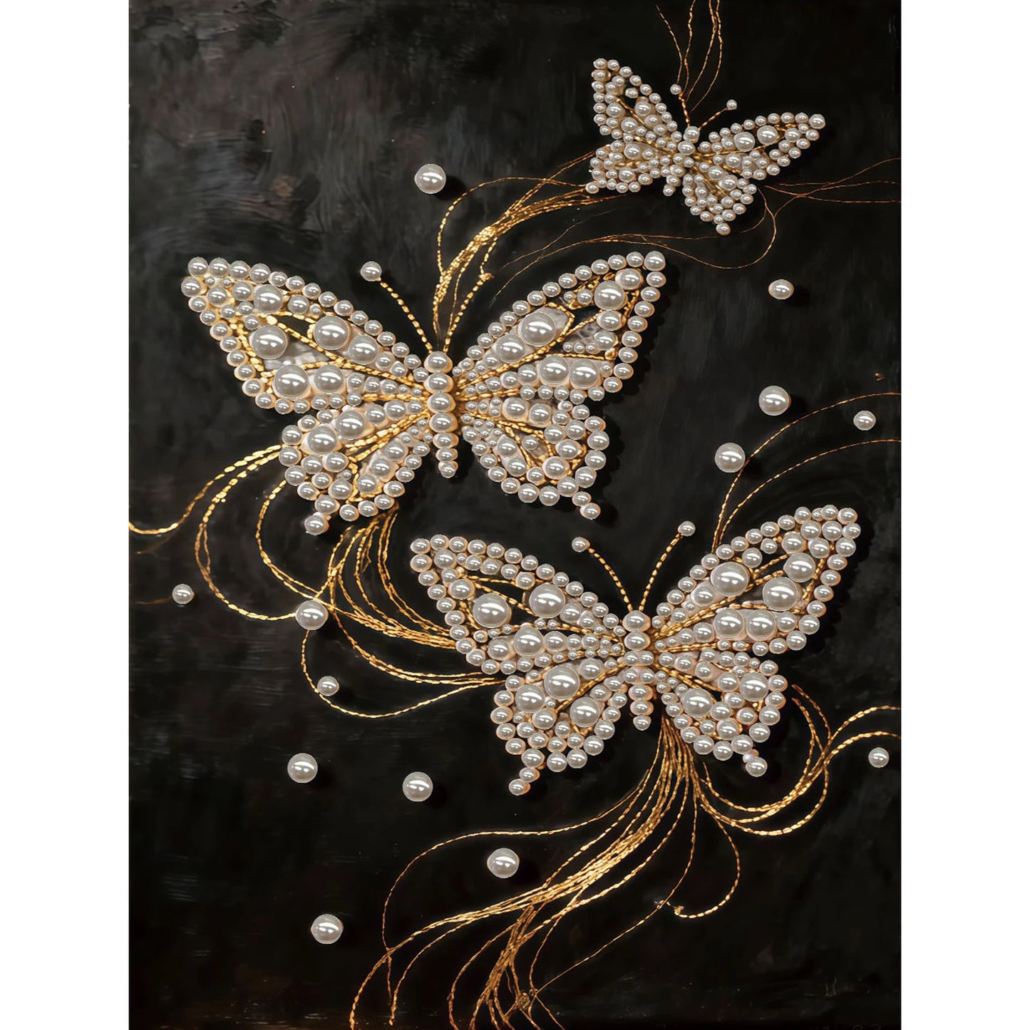 Pearl DIY Diamond Dots Paintings Picture Arts Craft 11.8x15.7inch with Frame for Adults/Beginners Gift Idea Home Decor