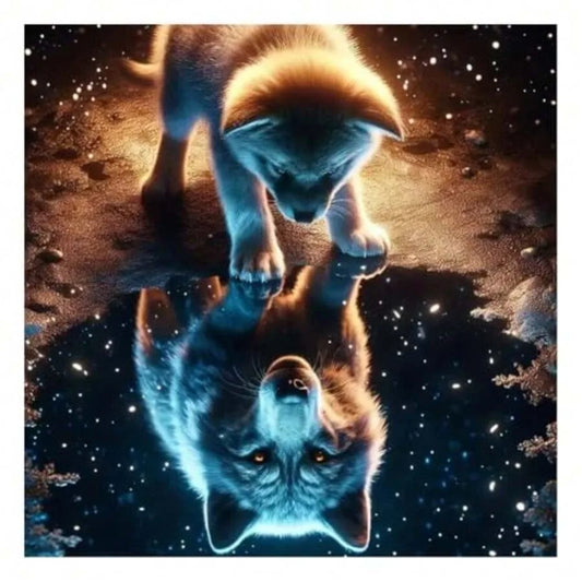 Dog And Wolf Diamond Painting Kits For Adults Diamond Art Kits For Beginners 5D Round Diamond Dots Gem Art Craft For Home Wall