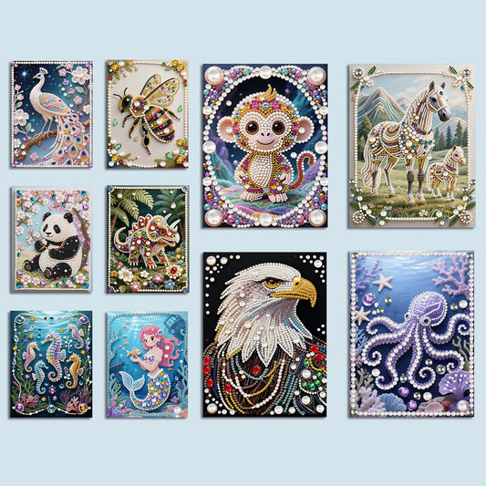 Animal Special Shaped 5D DIY Partial Drill Pearl Gem Diamond Art Painting Kit for Adults Beginners Home Decor 11.81x15.75in