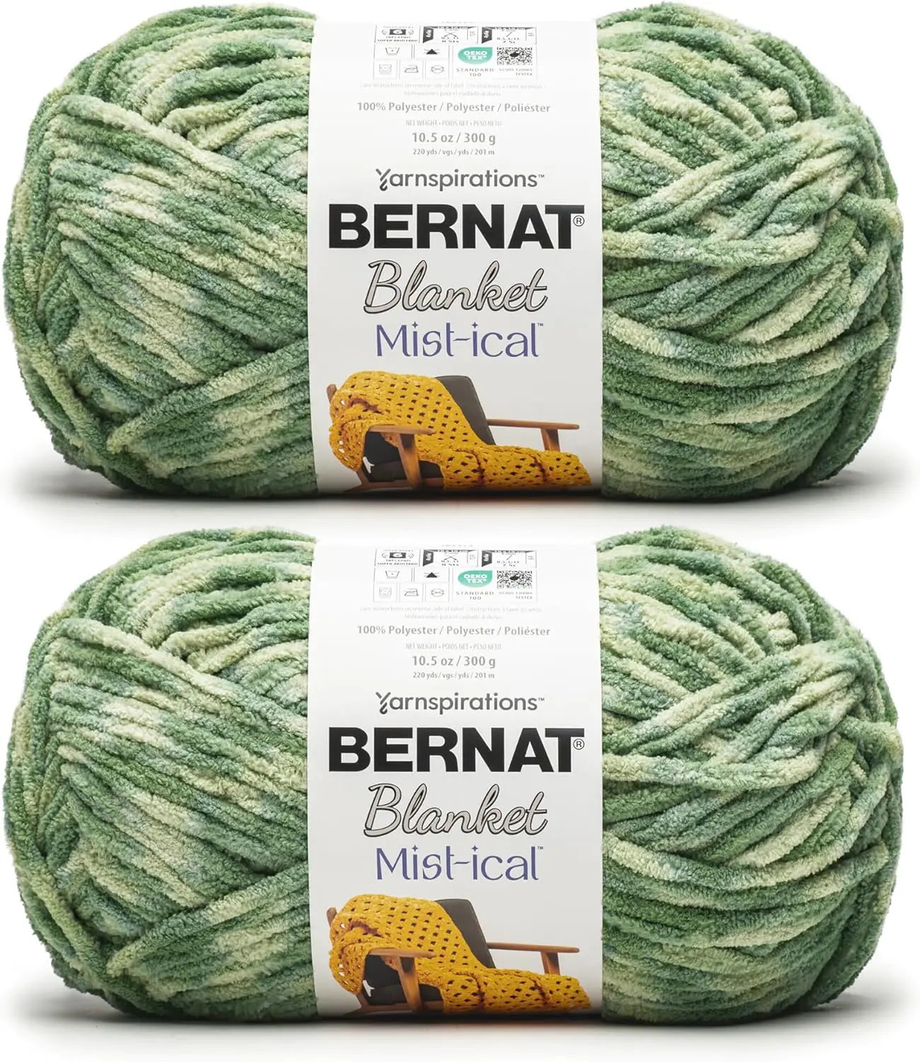 Super Bulky 300g Polyester Yarn, 2-Pack for Knitting Crocheting Blankets Sweaters
