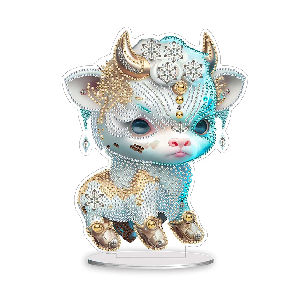 2D Flat Zodiac Animal DIY Desktop Diamond Art Kits Acrylic