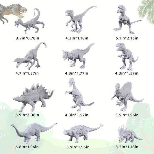 DIY Dinosaur Watercolor - Dinosaur Coloring Kit for Boys and Girls -3D Dinosaur Toy Set for Coloring, Children's Art DIY Paintin