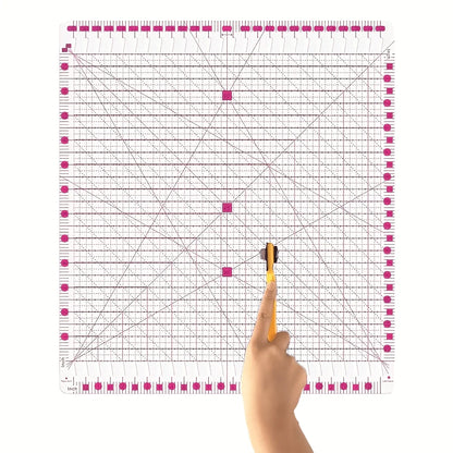 4mm Thick Slotted Quilting Ruler 12.5x12.5" Non-Slip Acrylic Quilt Strip Ruler with Gift Box for Sewing Fabric Cutting Tool