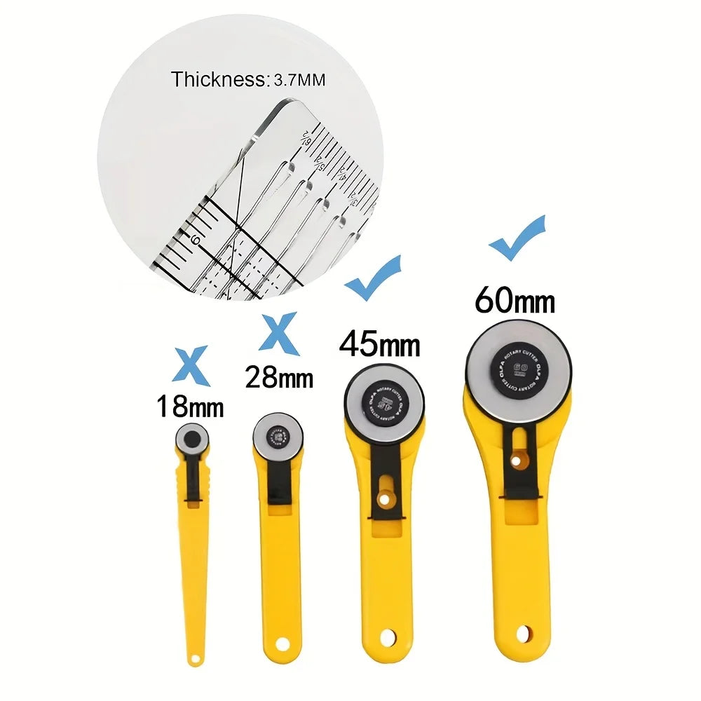 4mm Thick Slotted Quilting Ruler 12.5x12.5" Non-Slip Acrylic Quilt Strip Ruler with Gift Box for Sewing Fabric Cutting Tool