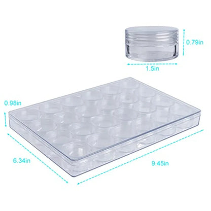 Modern Clear 24pc Screw-Top Embroidery Diamond Painting Storage Containers Jars Art Craft Accessories Jewelry Storage Bottles H