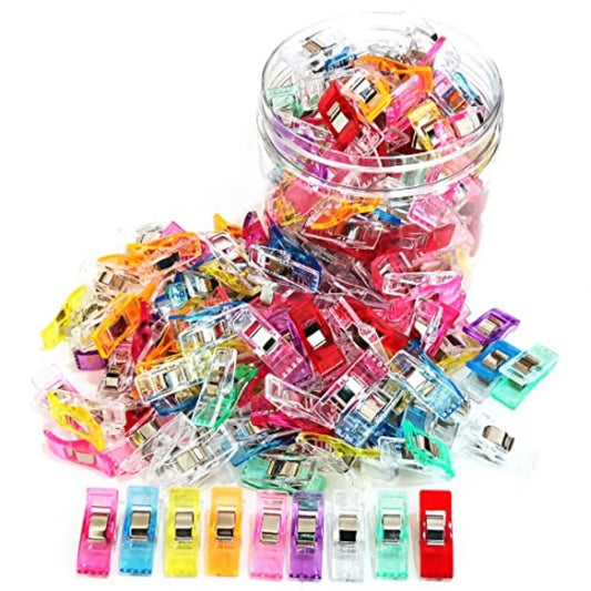 Sewing Clips 100 Pcs with Plastic Box Premium Quilting Clips for Supplies Crafting Tools Assorted Colors Plastic Clips for Craf