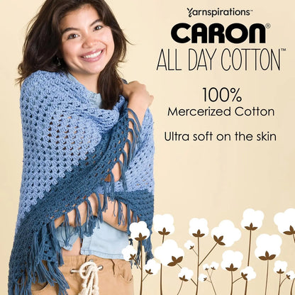 3-Pack 100% Mercerized Cotton Yarn, 173 Yards Each, Cream Color for Knitting and Crochet