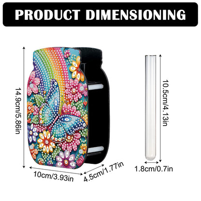 Butterfly Acrylic Double Sided Special Shape Diamond Painting Vase for Home