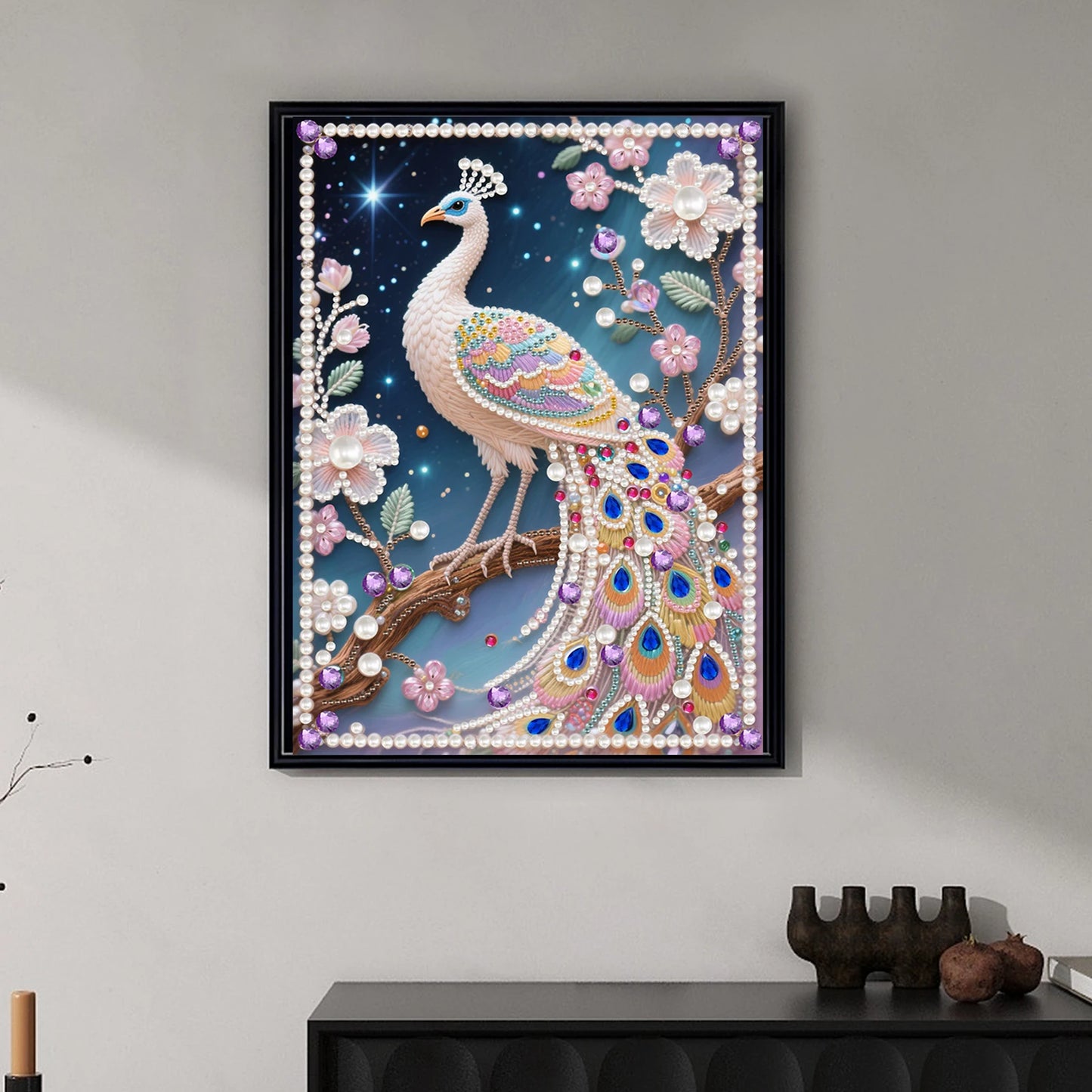 Animal Special Shaped 5D DIY Partial Drill Pearl Gem Diamond Art Painting Kit for Adults Beginners Home Decor 11.81x15.75in