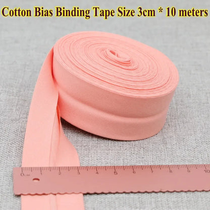 30mm x 10m Cotton Bias Binding Tape DIY Handmade Sewing for Children's clothing quilts tablecloth edge strip