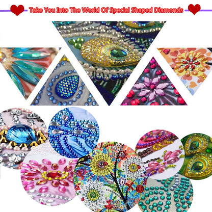 6Pcs Flower DIY Irregular Diamonds Diamond Painting Fridge Magnets Diamond Painting Magnets Kit for Refrigerator Mailbox Decor