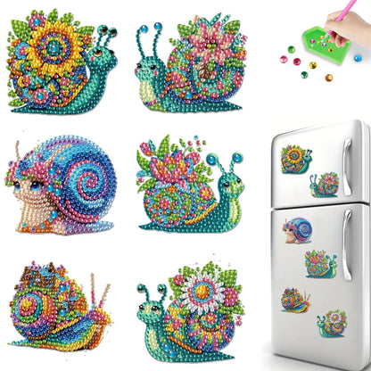 6Pcs Diamond Painting Kits DIY Diamond Art Refrigerator Magnets Diamond Art Magnets DIY Art Crafts for Adults Beginners
