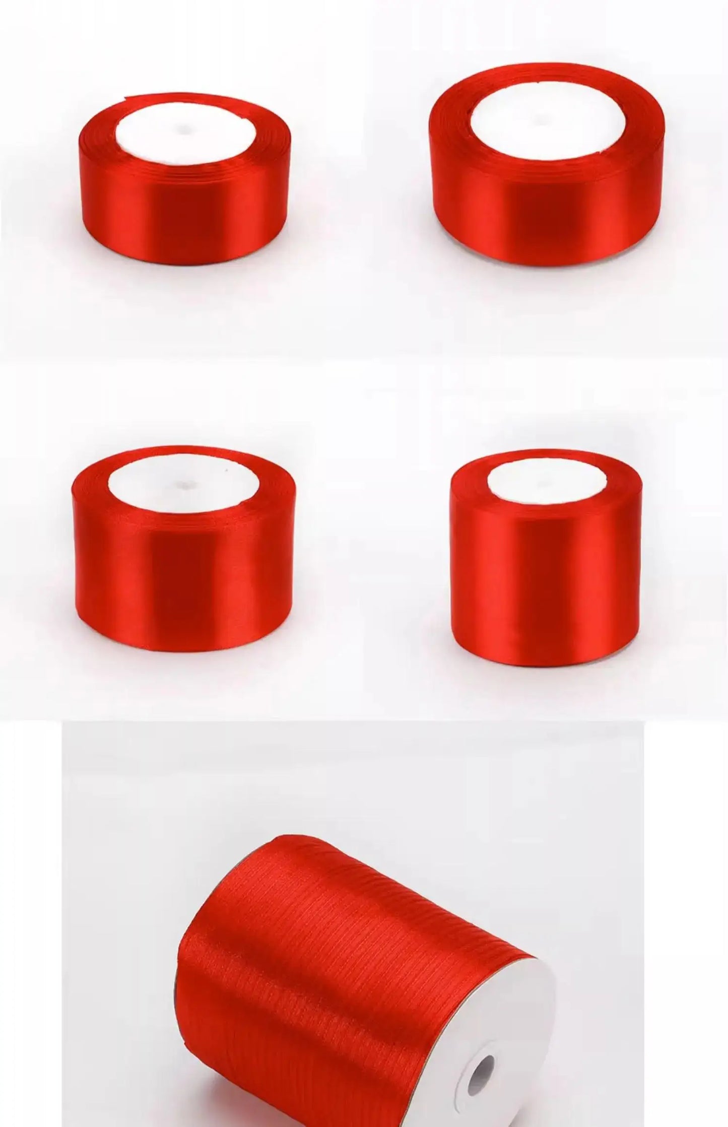 Red Satin Ribbon Wedding Christmas Halloween Party Decoration Gift Wrapping Scrapbooking Supplies DIY Bow Crafts Packing Tape/.，