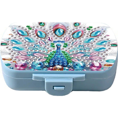 Diamond Painting Kit Square Pill Box Mini Portable Travel Medicine Storage Box for Outdoor Sports Business Trip Or Handbag