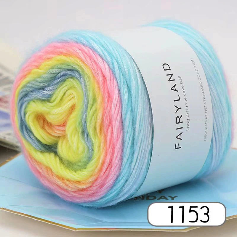 1pc 100g Gradient Rainbow Yarn, Suitable for DIY Crochet and Knitted Warm Sweaters, Scarves, Hats, Shawls, Etc