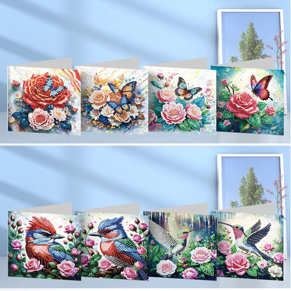 8/12Pcs 5D Rhinestone Embroidery Arts Cards Kits