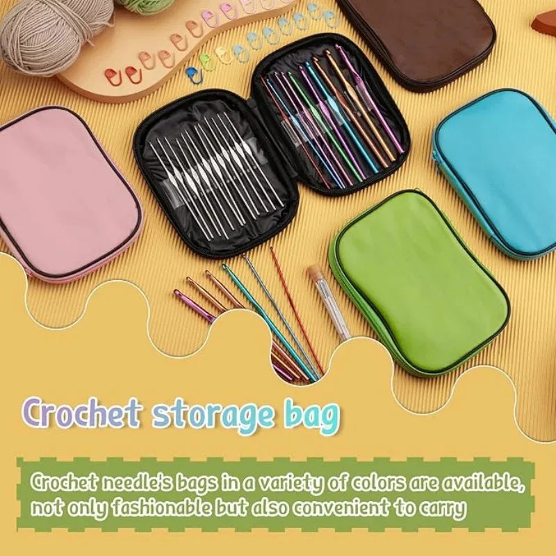 54 Pcs Crochet Needles Set, Knitting Needles Blunt Needles Stitch Marker Kit With Storage Case,DIY Hand Knitting Tools