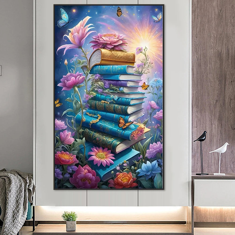 Book 5D DIY Full Drill Round Diamond Painting Kit for Home Wall Decor 50x85cm