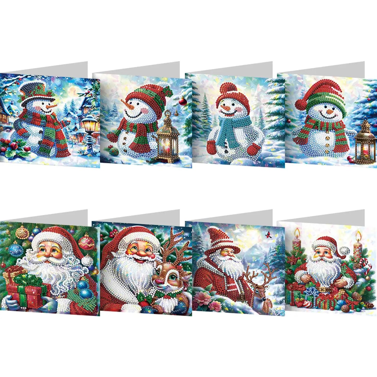 8/12Pcs 5D Rhinestone Embroidery Arts Cards Kits