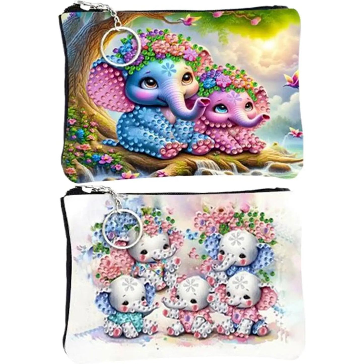 DIY Diamond Painting Creative Rhinestone Handbag Zipper Closure 5D Diamond Painting Coin Pouch for Cash Carry Daily Use Travel