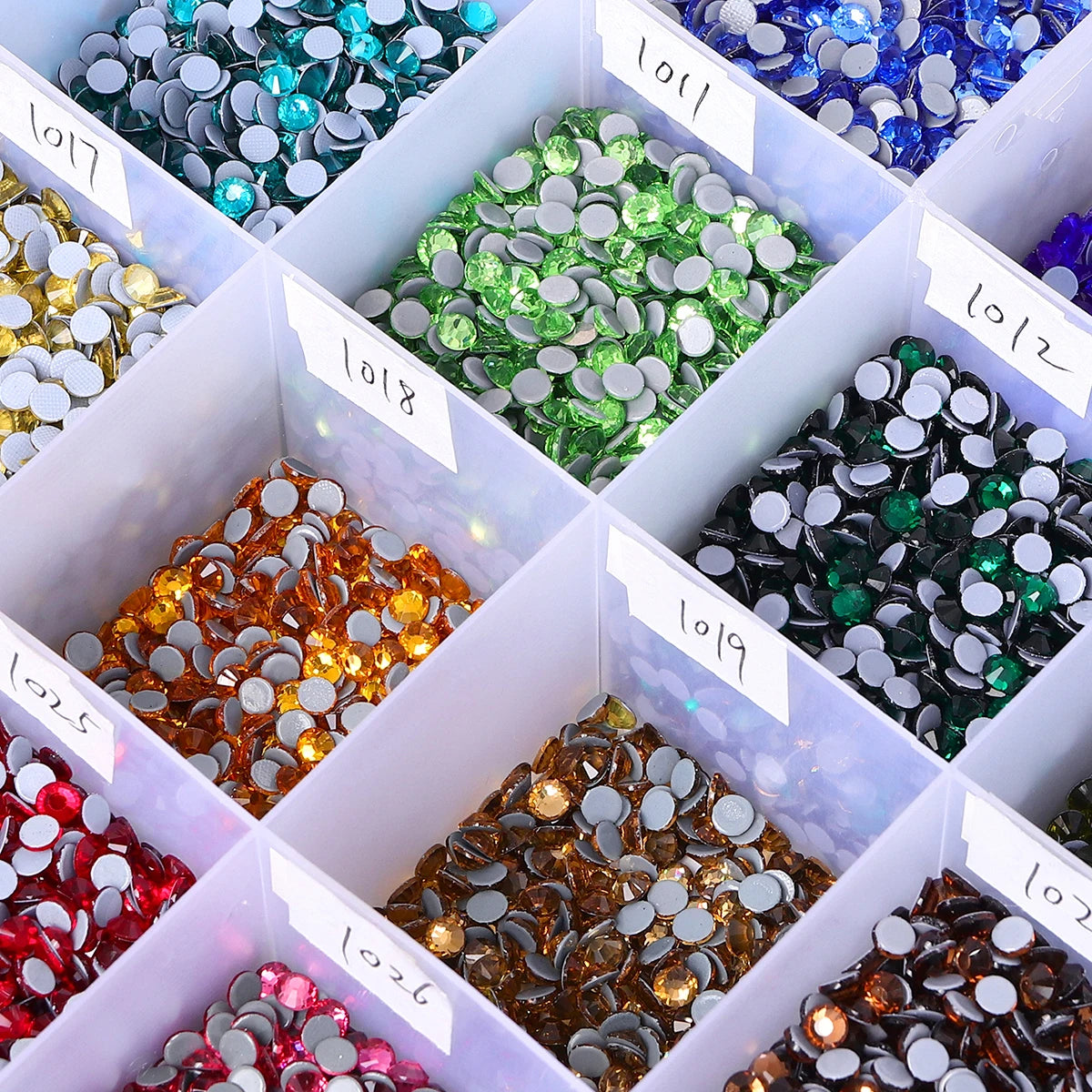 QIIY SS6-SS20 1440Pcs Top Glass Crystal Hotfix Rhinestones Flatback Glitter Stones