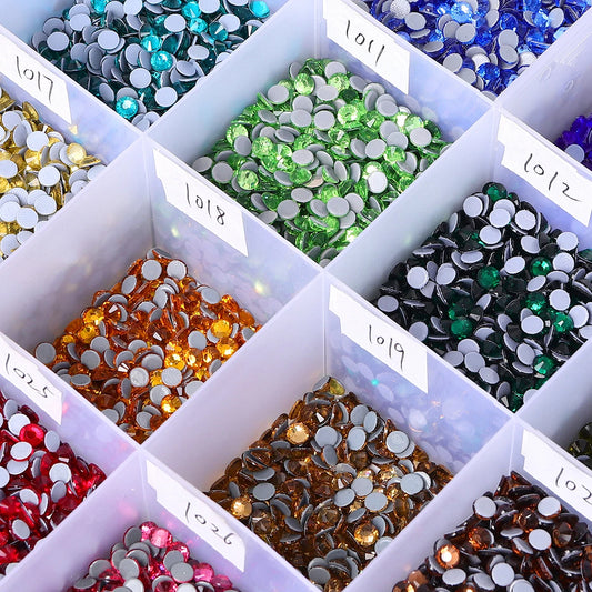 QIIY SS6-SS20 1440Pcs Top Glass Crystal Hotfix Rhinestones Flatback Glitter Stones