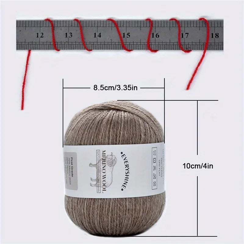 50g/pc Merino Wool Yarn for Knitting Luxury Warm Soft Light weight Crochet Yarn Fur Medium Fine Handwoven For Hand  Knit 340m/pc