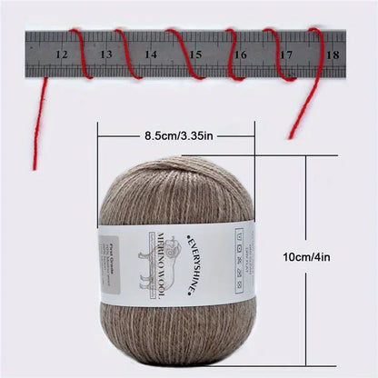 50g/pc Merino Wool Yarn for Knitting Luxury Warm Soft Light weight Crochet Yarn Fur Medium Fine Handwoven For Hand  Knit 340m/pc