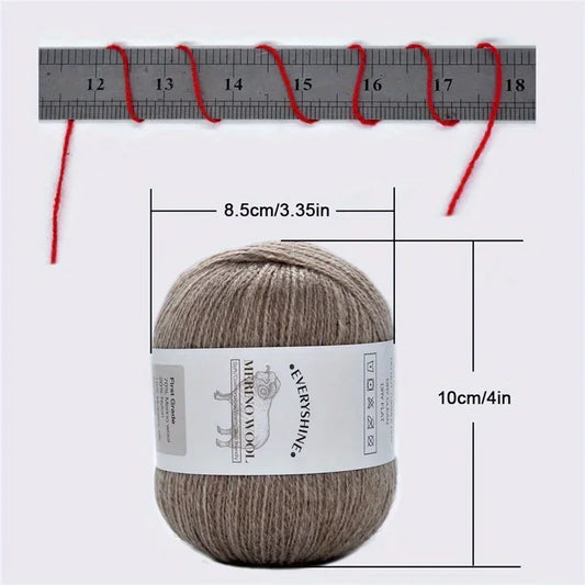50g/pc Merino Wool Yarn for Knitting Luxury Warm Soft Light weight Crochet Yarn Fur Medium Fine Handwoven For Hand  Knit 340m/pc