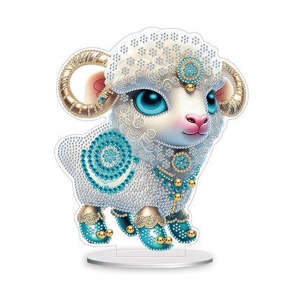 2D Flat Zodiac Animal DIY Desktop Diamond Art Kits Acrylic