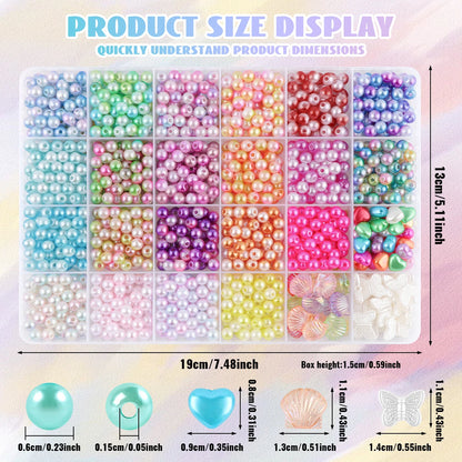 und Bead Set With Hole ABS Imitation Pearl Beads For DIY Crafts Making Sewing Garment Decoration Bead