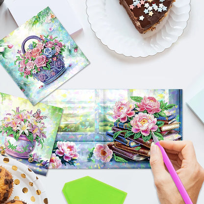 8/12Pcs 5D Rhinestone Embroidery Arts Cards Kits