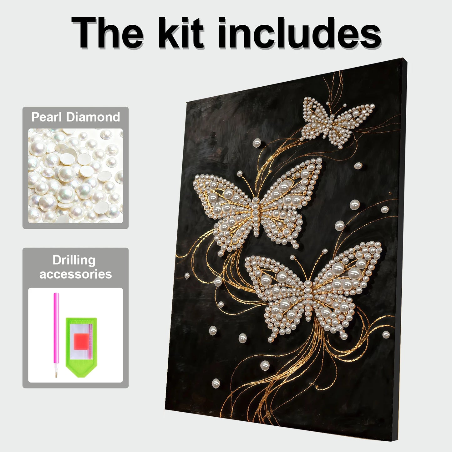 Pearl DIY Diamond Dots Paintings Picture Arts Craft 11.8x15.7inch with Frame for Adults/Beginners Gift Idea Home Decor