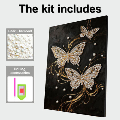 Pearl DIY Diamond Dots Paintings Picture Arts Craft 11.8x15.7inch with Frame for Adults/Beginners Gift Idea Home Decor