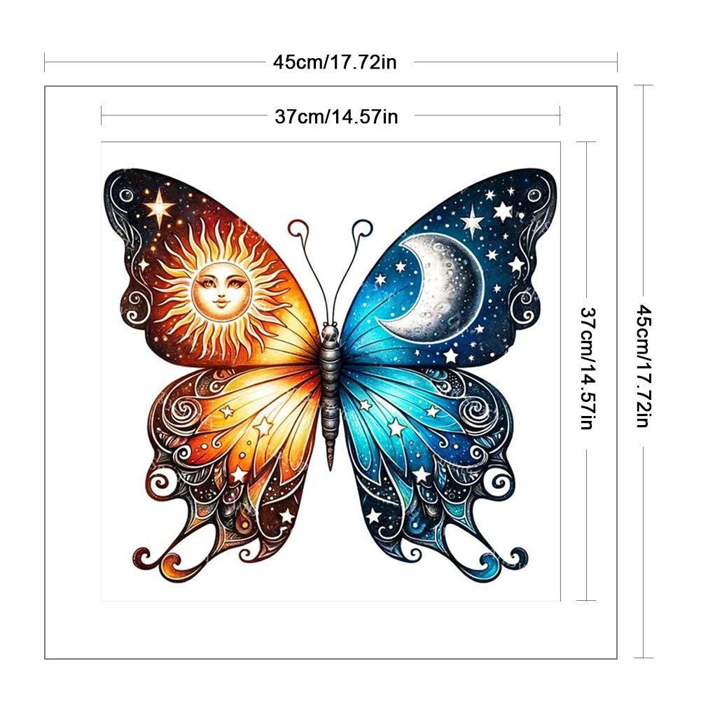 Butterfly Printed Cross Stitch Kit 45x45cm DIY 11CT Thread Art Needlework Decor