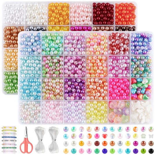 und Bead Set With Hole ABS Imitation Pearl Beads For DIY Crafts Making Sewing Garment Decoration Bead