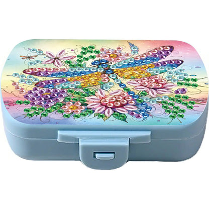 Diamond Painting Kit Square Pill Box Mini Portable Travel Medicine Storage Box for Outdoor Sports Business Trip Or Handbag