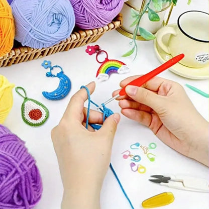 Beginner Crochet Tool Set, Including Crochet Thread And Needle, Ergonomic Portable Crochet Set, Beginner Crochet Teaching Guide,
