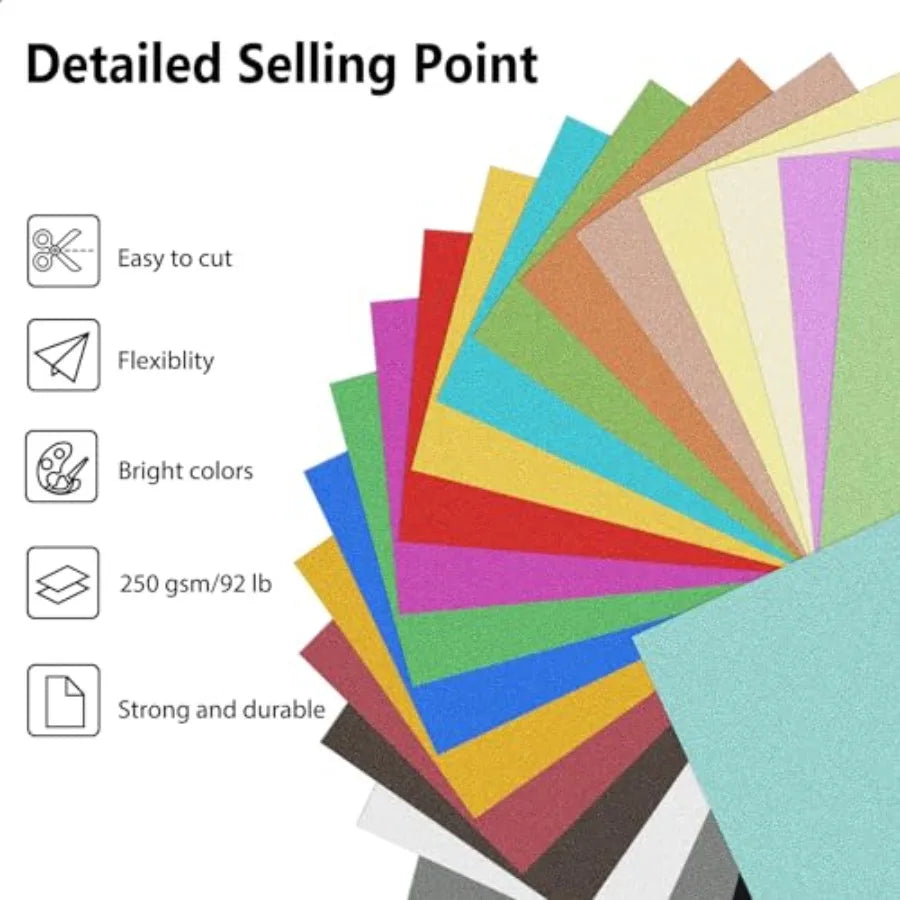 Glitter Cardstock 25 Sheets White Cardstock for Cricut Crafts