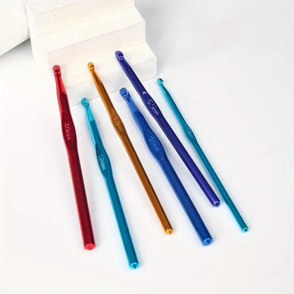 2-10mm knitting needle, 14 multicolor aluminum crochet sets for craft and yarn projects