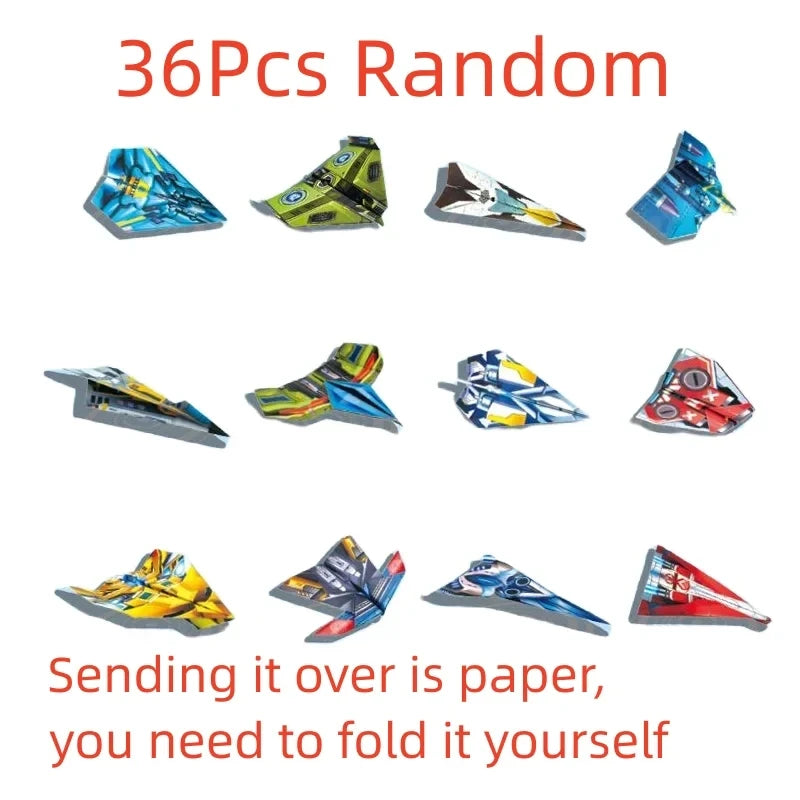 Kids DIY Paper Airplane Kit 36Pcs Full Color Origami Parent-child Educational Toy Hands-on Ability Puzzle Toy