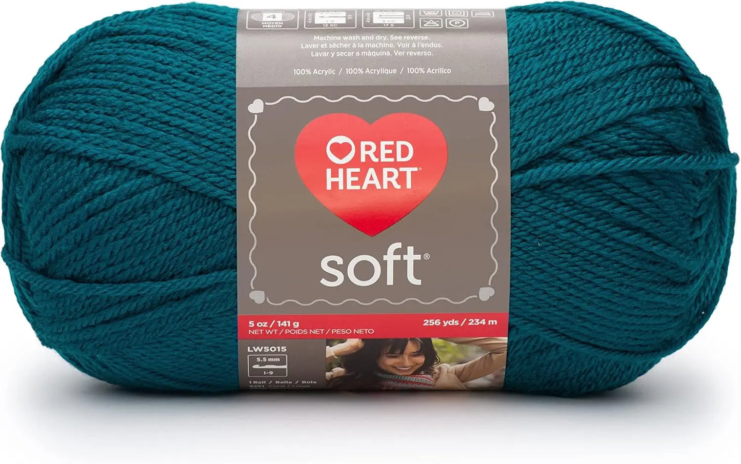 Soft Teal Acrylic Yarn - 3 Pack, 141g Each, Worsted Weight for Knitting and Crochet Projects