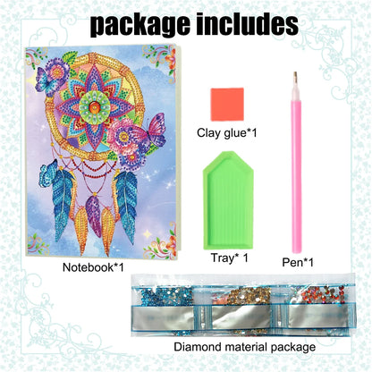 5D Diamond Painting Notebook 50 Pages A5 DIY Special Shaped Journal Sketchbook DIY Special Shaped Diamond Painting Notebook