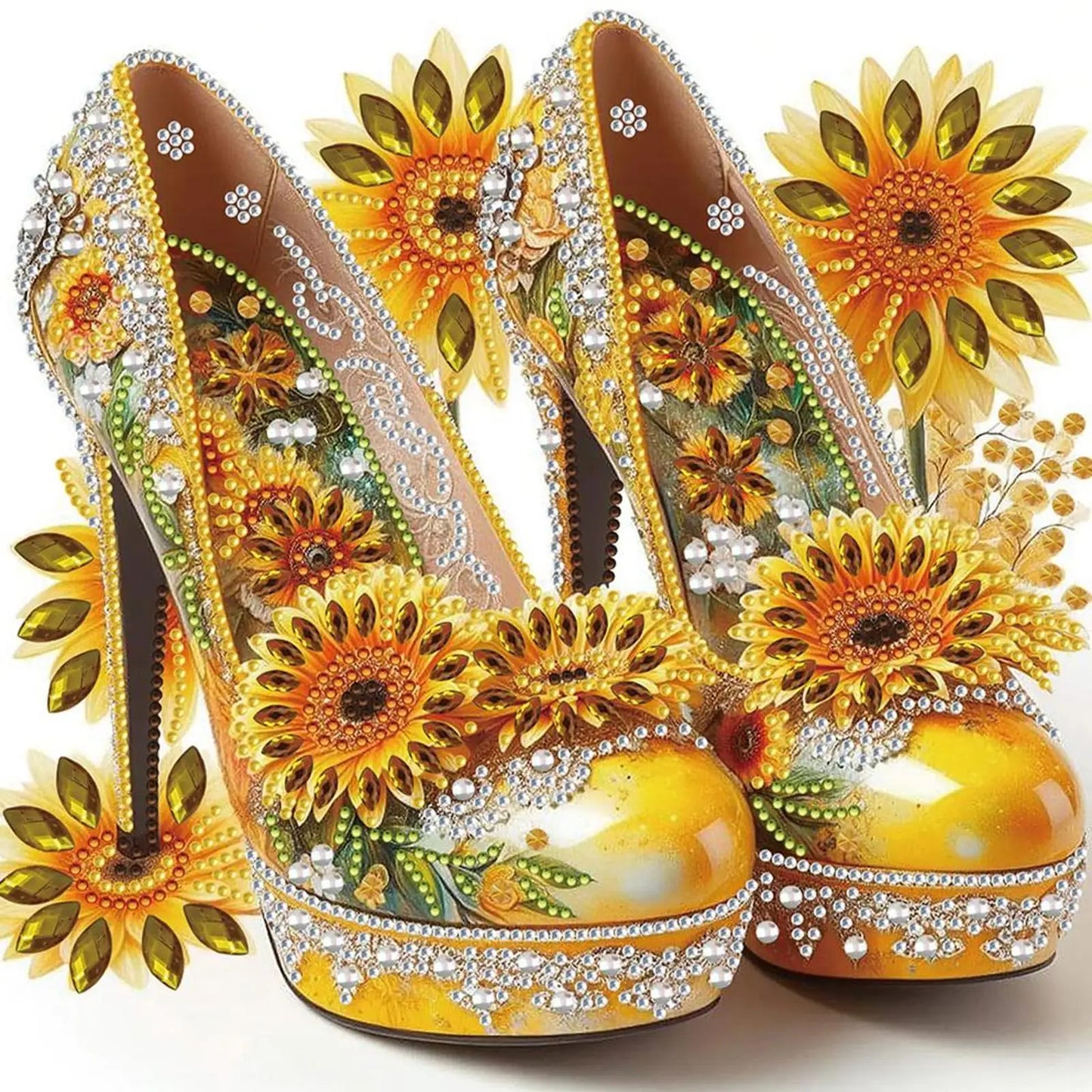 4PCS High Heel Special Shaped 5D DIY Partial Drill Diamond Art Kit for Adults
