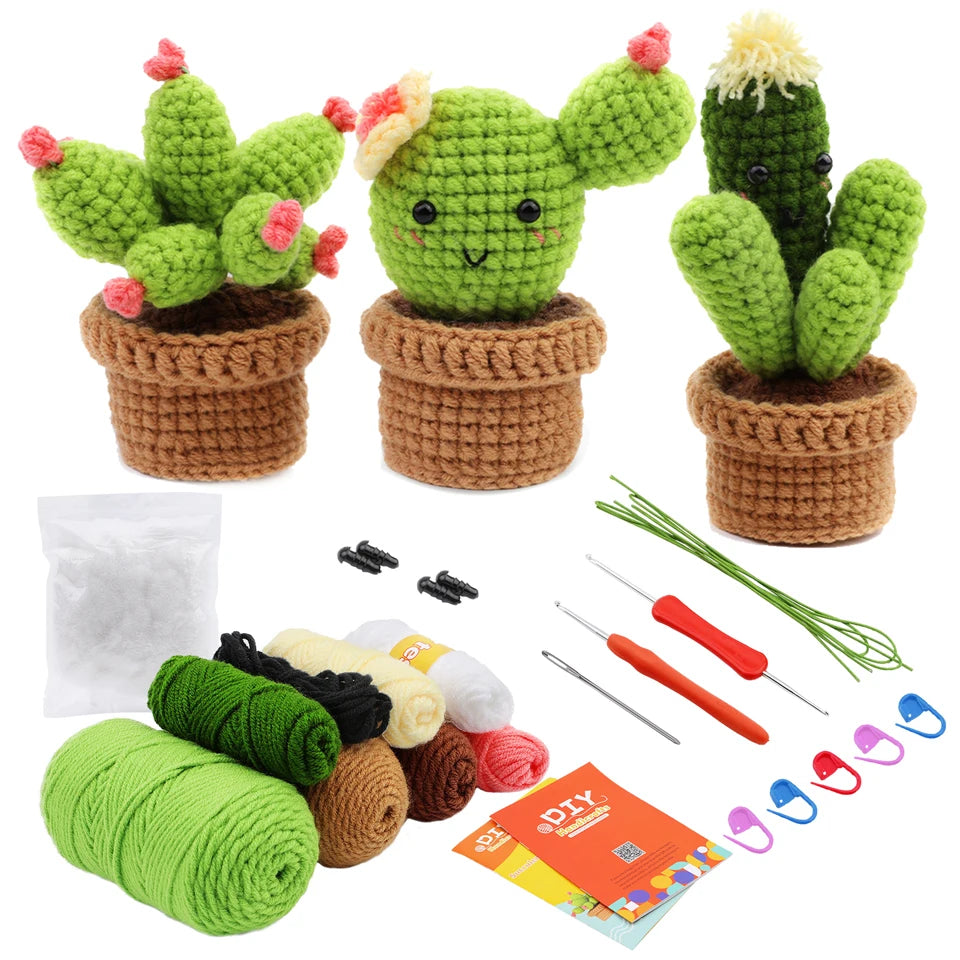Crochet Material Package Kit for Beginners with Step-by-Step Video Tutorial and Instructions Complete Crochet Supplies Set