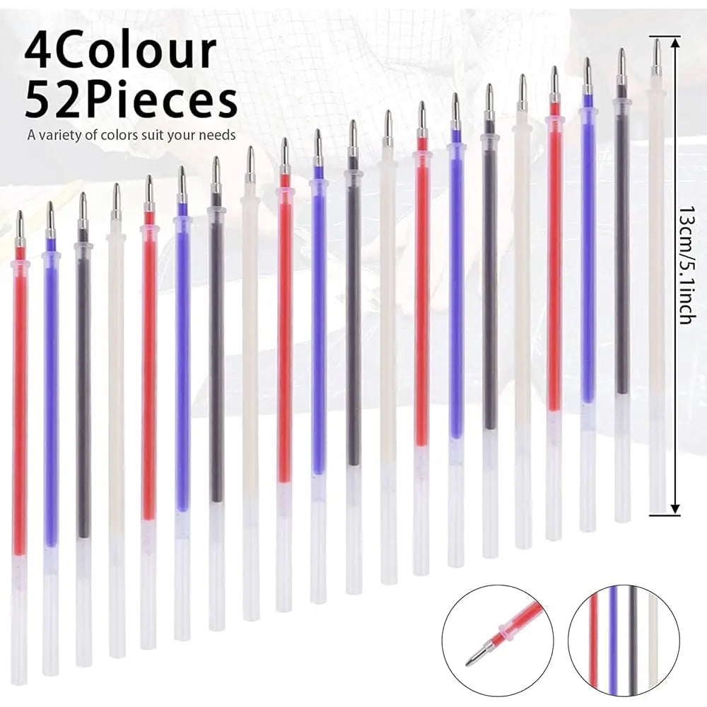 4 Pieces Heat Erasable Pens for Fabric with 28 Refills Fabric Marking Pens Fabric Markers for Quilting Sewing DIY Dressmakin