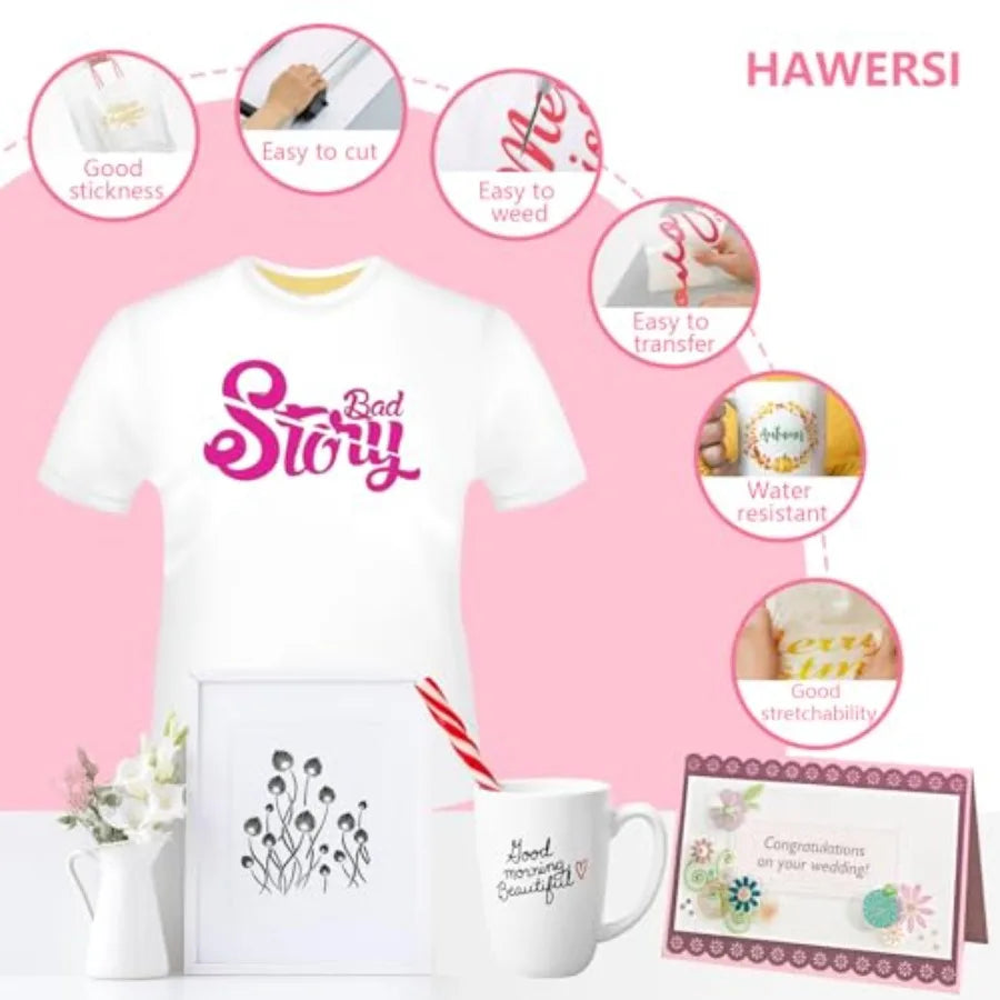 All-in-One Ultimate Accessories Bundle for Cricut Joy Xtra134pcs Starter Kit with Heat Transfer Vinyl Adhesive Vinyl Weeding To