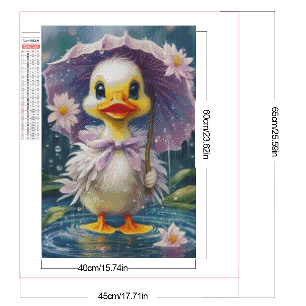 5D DIY Full Round Drill Partial AB Diamond Painting Duck Kit Art Decor 45x65cm