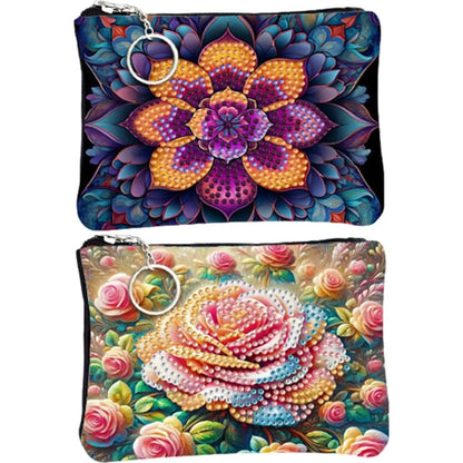 DIY Diamond Painting Creative Rhinestone Handbag Zipper Closure 5D Diamond Painting Coin Pouch for Cash Carry Daily Use Travel