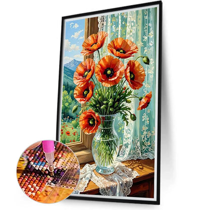 Poppy 5D DIY Diamond Art Painting Kits for Home Wall Decoration 40x70cm
